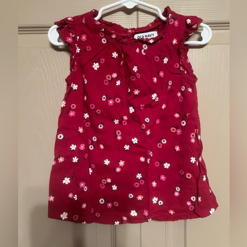 Old Navy Kids Burgundy Floral Blouse